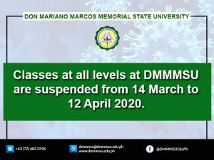 Classes at all levels at DMMMSU, suspended from 14 March to 12…