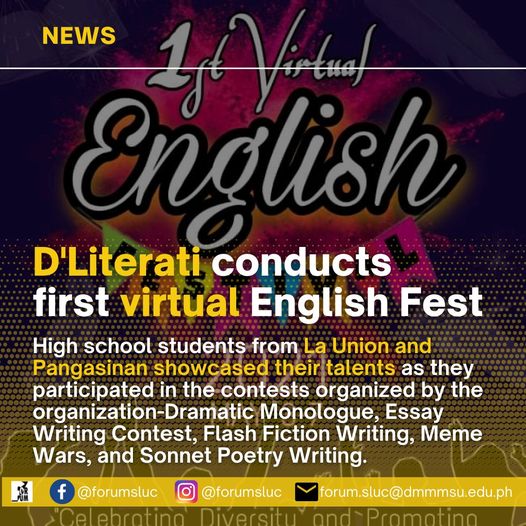 conducts first virtual English Fest | Mariano Marcos Memorial State University