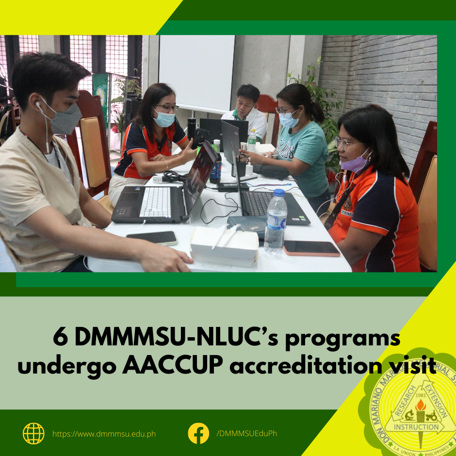 6 DMMMSU-NLUC's programs undergo AACCUP accreditation visit | Don Mariano  Marcos Memorial State University