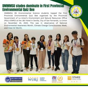 DMMMSU studes dominate in First Provincial Environmental Quiz Bee