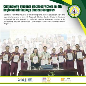 Criminology students declared victors in 4th Regional Criminology Student Congress