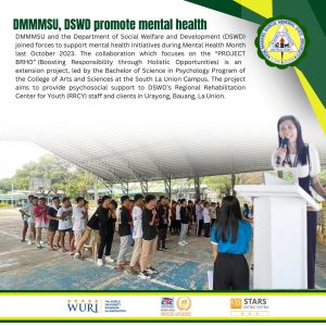 DMMMSU, DSWD promote mental health