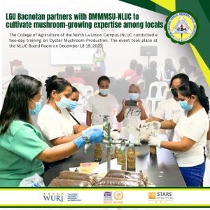 LGU Bacnotan partners with DMMMSU-NLUC to cultivate mushroom-growing expertise among locals