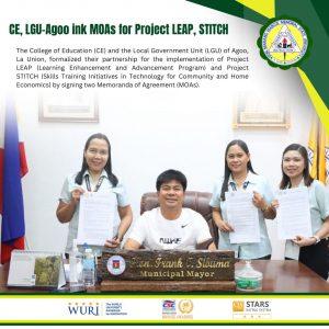 CE, LGU-Agoo ink MOAs for Project LEAP, STITCH