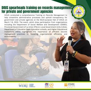 DOUS spearheads training on records management for private and government agencies