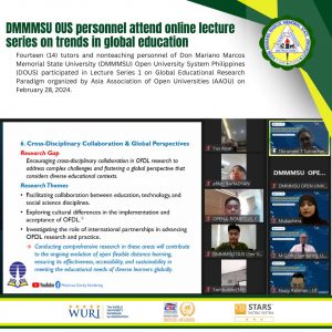DMMMSU OUS personnel attend online lecture series on trends in global education