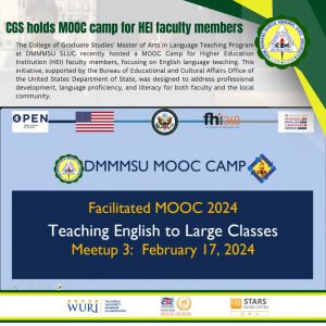 CGS holds MOOC camp for HEI faculty members