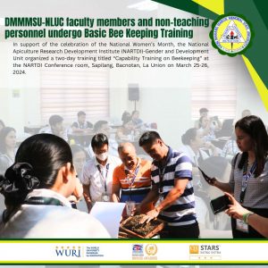 DMMMSU-NLUC faculty members and non-teaching personnel undergo Basic Bee Keeping Training
