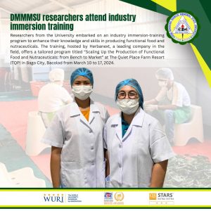 DMMMSU researchers attend industry immersion training