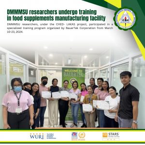 DMMMSU researchers undergo training in food supplements manufacturing facility