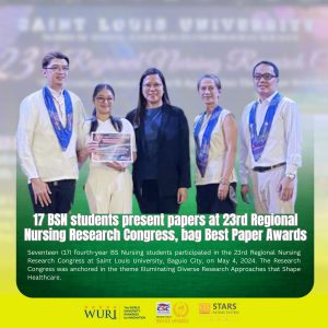 17 BSN students present papers at 23rd Regional Nursing Research Congress, bag…