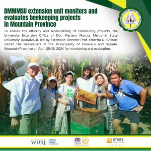 DMMMSU extension unit monitors and evaluates beekeeping projects in Mountain Province