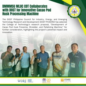 DMMMSU MLUC COT Collaborates with DOST for Innovative Cacao Pod Husk Processing…