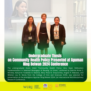 Undergraduate Thesis on Community Health Policy Presented at Aguman Ning Belwan 2024…