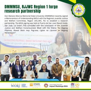 DMMMSU, RJJWC 1 forge research partnership