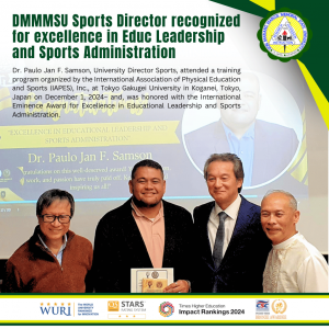 DMMMSU Sports Director recognized for excellence in Educ Leadership and Sports Administration