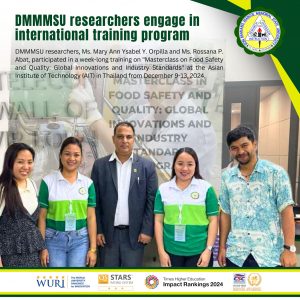 DMMMSU researchers engage in international training program