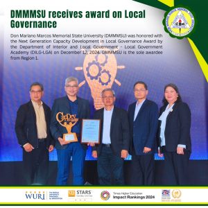 DMMMSU receives award on Local Governance