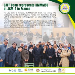 CAFF Dean represents DMMMSU at JCM-2 in France