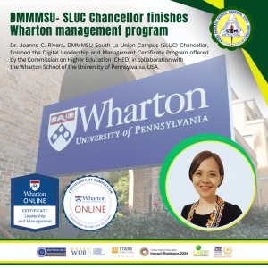 DMMMSU-SLUC Chancellor finishes Wharton management program