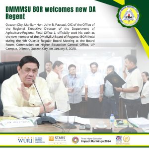 DMMMSU BOR welcomes new DA Regent