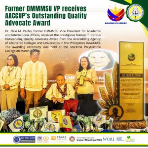 Former DMMMSU VP receives AACCUP’s Outstanding Quality Advocate Award