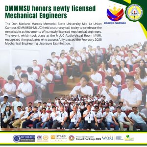 DMMMSU honors newly licensed Mechanical Engineers