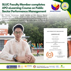 SLUC Faculty Member completes APO eLearning Course on Public Sector Performance Management