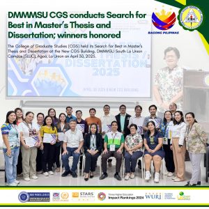 DMMMSU CGS conducts Search for Best in Master’s Thesis and Dissertation; winners…