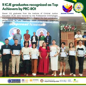 11 ICJE graduates recognized as Top Achievers by PRC-RO1