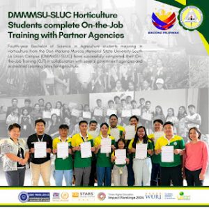 DMMMSU-SLUC horticulture students complete on-the-job training with partner agencies