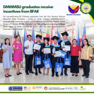 DMMMSU graduates receive incentives from BFAR