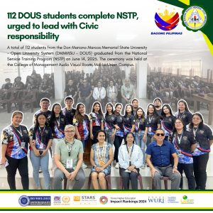 112 DOUS students complete NSTP, urged to lead with Civic responsibility