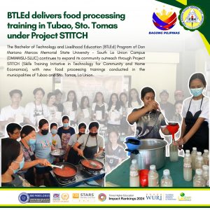 BTLEd delivers food processing training in Tubao, Sto. Tomas under Project STITCH