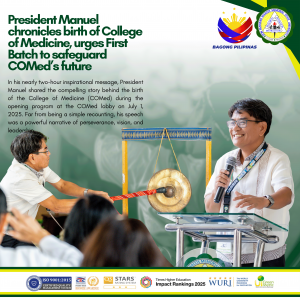 President Manuel chronicles birth of College of Medicine, urges First Batch to…