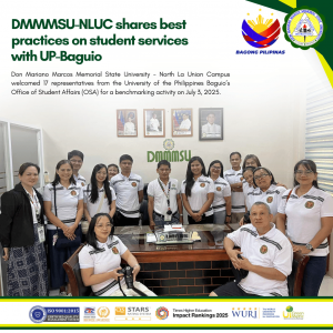 DMMMSU-NLUC shares best practices on student services with UP-Baguio