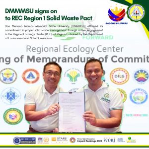 DMMMSU signs on to REC Region 1 Solid Waste Pact